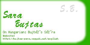 sara bujtas business card